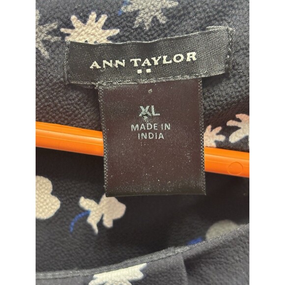 ANN TAYLOR Women’s Shift  Midi Dress Pleated Neckline Floral ZIp Back Sz Xl - Picture 12 of 13